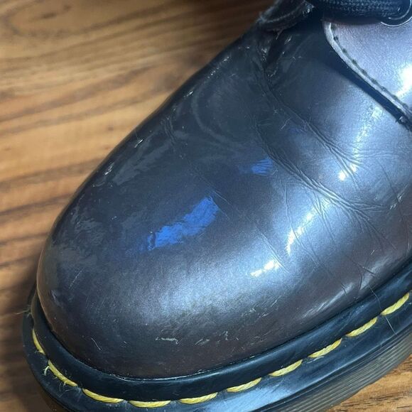 Dr. Martens Pascal Woman’s Metallic Gun mettle Combat Boots  Sz 11 Preowned - Picture 5 of 12